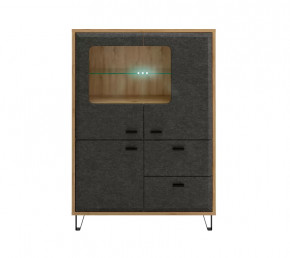 GRACE тумба KOM2W1D2S с подсветкой (Дуб наварра/Графит) в Тюмени - mebel-tymen.ru | фото