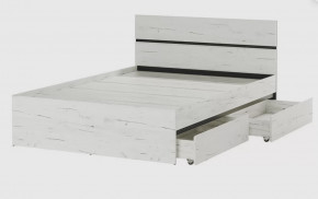ГРЕТТА Кровать 1400 (2добора, 2ящ) (с/м 1400*2000мм) (б/матр.), ЛДСП дуб крафт белый-антрацит НАСТИЛ в Тюмени - mebel-tymen.ru | фото