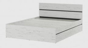 ГРЕТТА Кровать 1600 (с 2 доборами) (с/м 1600*2000мм) (б/матр.), ЛДСП дуб крафт белый-антрацит НАСТИЛ в Тюмени - mebel-tymen.ru | фото