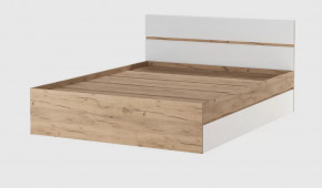 ГРЕТТА Кровать 1600 (с/м 1600*2000мм) (б/матр.), ЛДСП дуб крафт золотой-белый НАСТИЛ в Тюмени - mebel-tymen.ru | фото