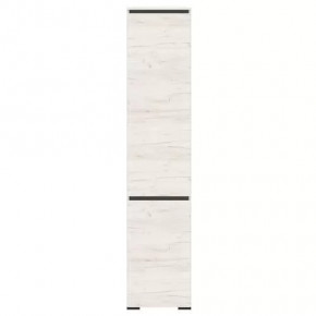 ГРЕТТА Пенал 2С (ш450*г411*в2120мм), ЛДСП дуб крафт белый-антрацит/ЛДСП дуб крафт белый в Тюмени - mebel-tymen.ru | фото