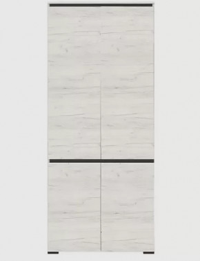 ГРЕТТА Шкаф 2С2ЗР без зерк. (ш900*г411*в2120мм), ЛДСП дуб крафт белый-антрацит/ЛДСП дуб крафт бел в Тюмени - mebel-tymen.ru | фото