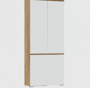 ГРЕТТА Шкаф 2С2ЗР без зерк. (ш900*г411*в2120мм), ЛДСП дуб крафт золотой/ЛДСП белый в Тюмени - mebel-tymen.ru | фото