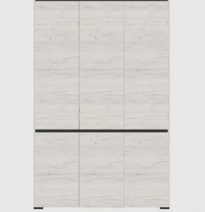 ГРЕТТА Шкаф 4С2ЗР без зерк. (ш1350*г411*в2120мм), ЛДСП дуб крафт белый-антрацит/ЛДСП дуб крафт бел в Тюмени - mebel-tymen.ru | фото