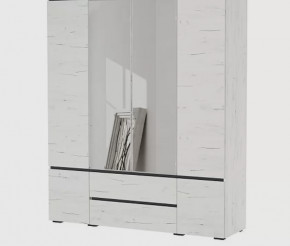 ГРЕТТА Шкаф 6С2Я с 2мя зерк. (ш1800*г507*2120мм), ЛДСП дуб крафт белый-антрацит/ЛДСП дуб крафт белый в Тюмени - mebel-tymen.ru | фото