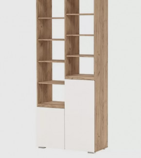 ГРЕТТА Стеллаж 2С открытый (ш900*г411*в2120мм), ЛДСП дуб крафт золотой/ЛДСП белый в Тюмени - mebel-tymen.ru | фото