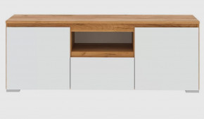 ГРЕТТА Тумба 2С1Я (ш1350*г411*в500мм), ЛДСП дуб крафт золотой/ЛДСП белый в Тюмени - mebel-tymen.ru | фото