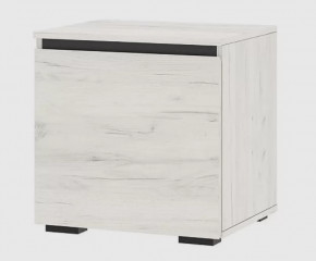 ГРЕТТА Тумба 500 с 1дв. (ш500*г411*в500мм), ЛДСП дуб крафт белый-антрацит/ЛДСП дуб крафт белый в Тюмени - mebel-tymen.ru | фото