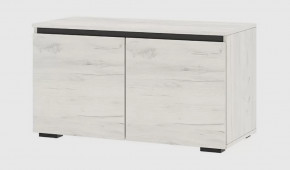 ГРЕТТА Тумба 900 с 2дв. (ш900*г411*в500мм), ЛДСП дуб крафт белый-антрацит/ЛДСП дуб крафт белый в Тюмени - mebel-tymen.ru | фото