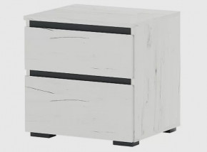 ГРЕТТА Тумба прикроватная (ш500*г511*в494мм), ЛДСП дуб крафт белый-антрацит/ЛДСП дуб крафт белый в Тюмени - mebel-tymen.ru | фото