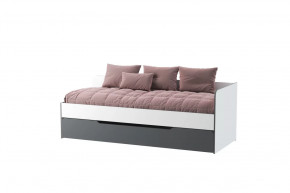 ГРЕЙ Кровать-софа выдвижная, (верх.ящ 800*2000мм,ниж.ящ 800*1950), Белый Бриллиант/Тем-сер (б/матр) в Тюмени - mebel-tymen.ru | фото