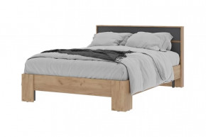 ХЕЛЕН КР02 Кровать (сп/м 1400*2000мм), (с основанием, б/матраса), Дуб Крафт Золотой/Серый Графит в Тюмени - mebel-tymen.ru | фото