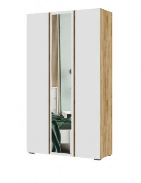 ХЕЛЕН ШК02 Шкаф 3-х ств., с зеркалом (ш1200*г460*в2100мм), Дуб Крафт Золотой/Белый в Тюмени - mebel-tymen.ru | фото