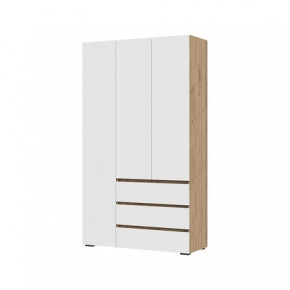 ХЕЛЕН ШК06 Шкаф 3х ств., 3ящ., (ш1200*г460*в2080мм), Дуб Крафт Золотой/Белый в Тюмени - mebel-tymen.ru | фото