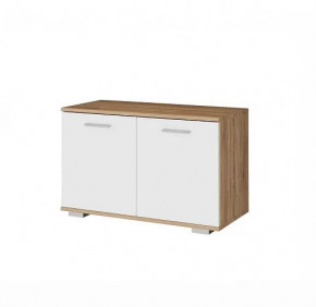 ИТАЛИЯ О-800 Обувница (ш800*г370*в500мм), дуб сонома/белый глянец (1уп) в Тюмени - mebel-tymen.ru | фото