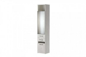 ИТАЛИЯ П1Я-400 Пенал с пуфом (ш400*г*370*в2152мм), дуб крафт белый-экокожа белая в Тюмени - mebel-tymen.ru | фото