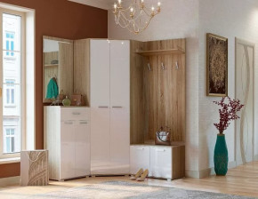 ИТАЛИЯ  ПРИХОЖАЯ №5 (З-600,ТК-600,ШУ-800,В-600,О-600), ЛДСП дубсонома/ЛДСП белый глянец в Тюмени - mebel-tymen.ru | фото