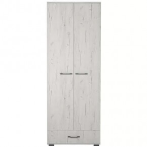 ИТАЛИЯ ШК1Я-800 Шкаф 2дв, 1ящ (ш800*г370*в2152мм), дуб крафт белый в Тюмени - mebel-tymen.ru | фото