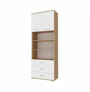 ИТАЛИЯ ШК3Я-800 Шкаф 2дв, 3ящ (ш800*г370*в2152мм), дуб сонома/белый глянец в Тюмени - mebel-tymen.ru | фото