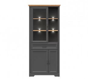 JASMIN шкаф REG1W2D1S с подсветкой (Графит/ Дуб артизан) в Тюмени - mebel-tymen.ru | фото
