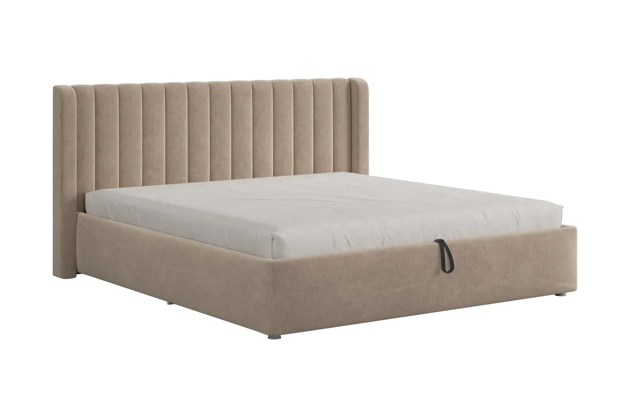 Кровать (каркас) Ева 180х200 см капучино (велюр) в Тюмени - mebel-tymen.ru | фото