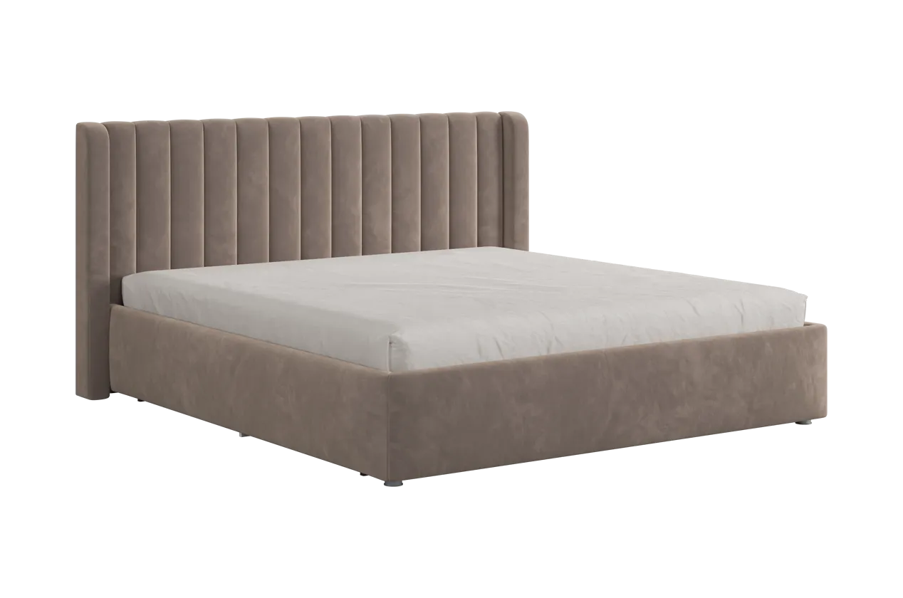 Кровать (каркас) Ева 180х200 см латте (велюр) в Тюмени - mebel-tymen.ru | фото