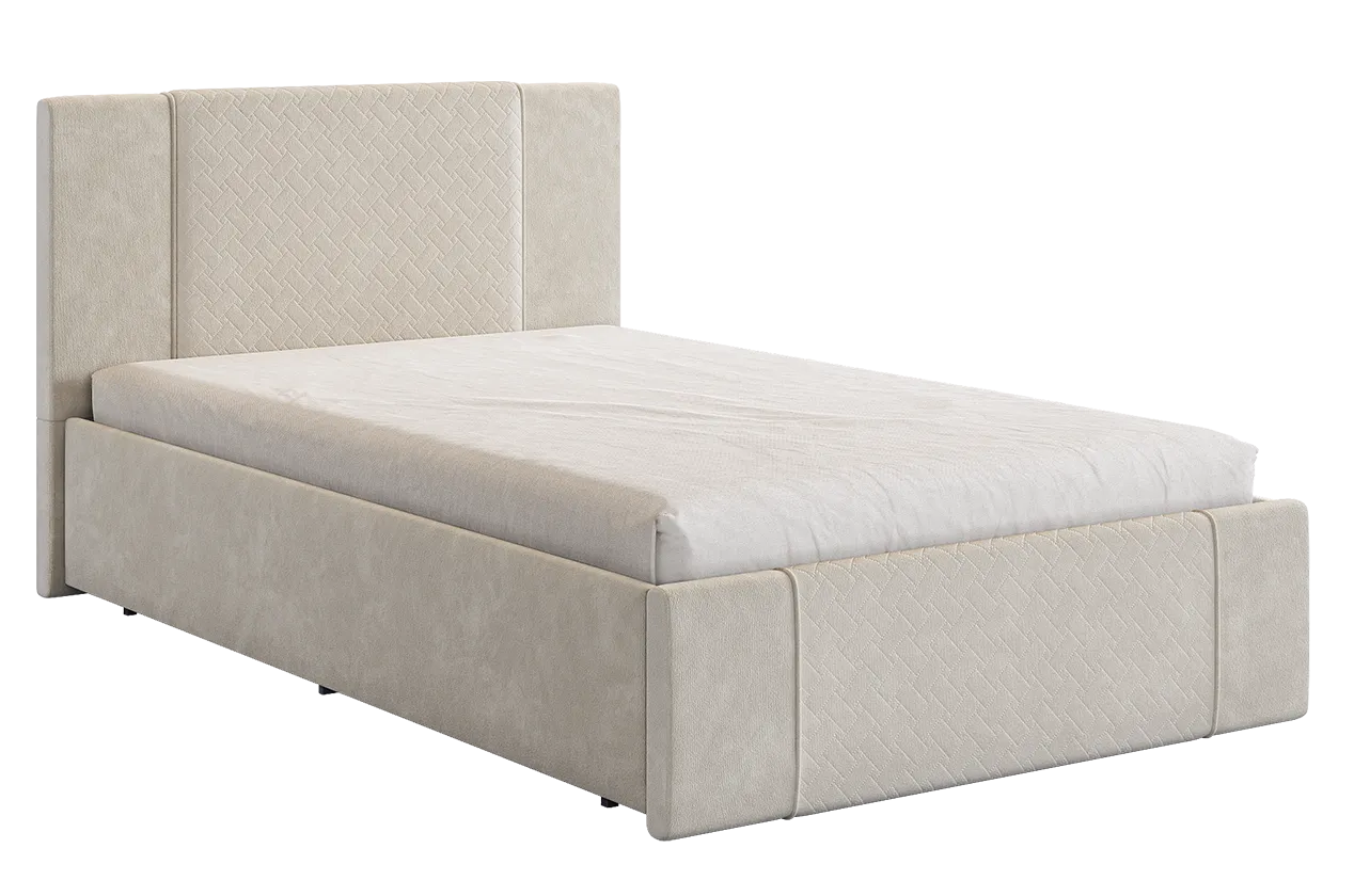 Кровать с основанием Хлоя 120х200 см крем (велюр) в Тюмени - mebel-tymen.ru | фото