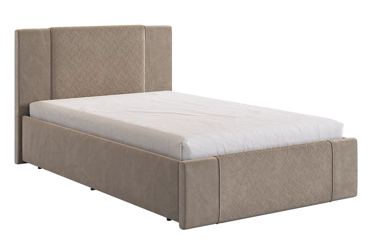 Кровать с основанием Хлоя 120х200 см латте (велюр) в Тюмени - mebel-tymen.ru | фото