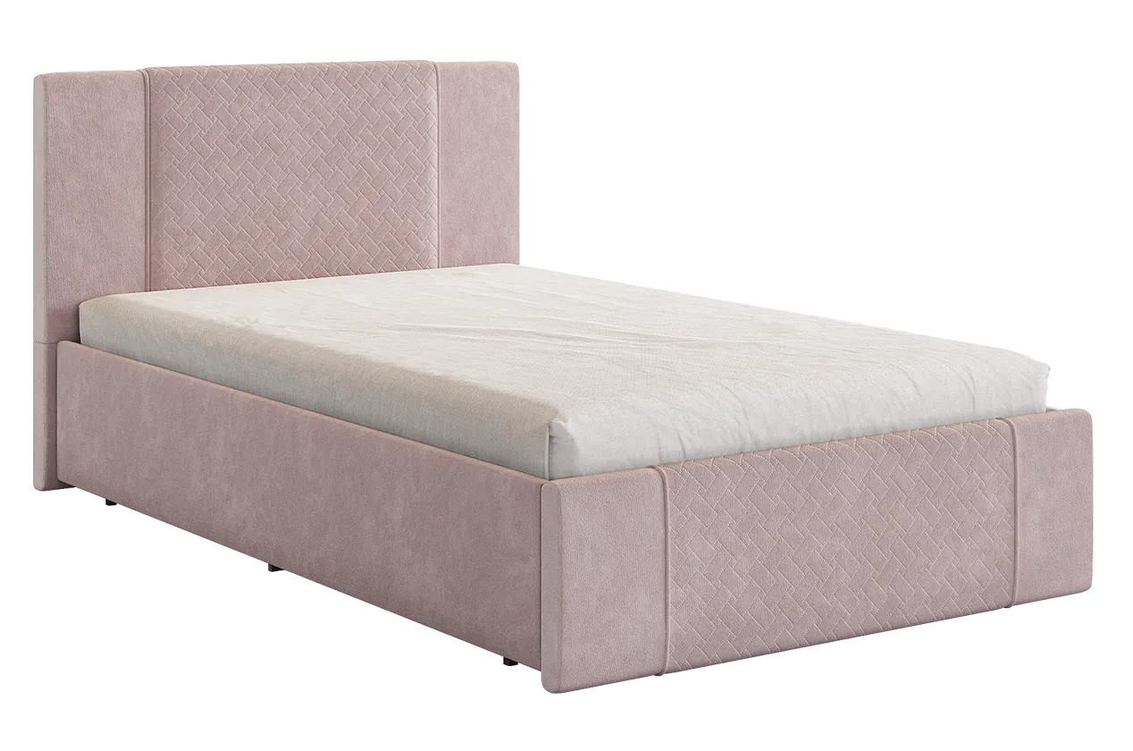 Кровать с основанием Хлоя 120х200 см нежно-розовый (велюр) в Тюмени - mebel-tymen.ru | фото