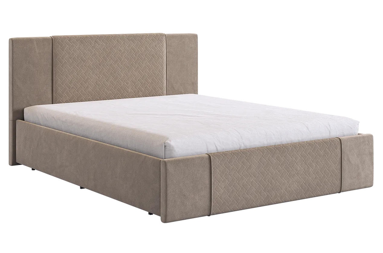 Кровать с основанием Хлоя 160х200 см латте (велюр) в Тюмени - mebel-tymen.ru | фото