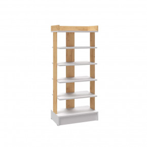 КЕВИН Обувница открытая (ш550*г320*в1250мм), Белый /Дуб крафт золотой в Тюмени - mebel-tymen.ru | фото