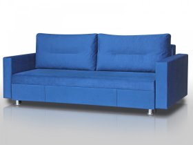 Диван Комфорт с прямыми подлокотниками синий в Тюмени - mebel-tymen.ru | фото