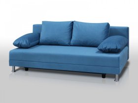 Диван Комфорт без подлокотников 4 подушки микровелюр голубой в Тюмени - mebel-tymen.ru | фото