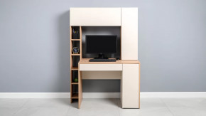 Комфорт Стол компьютерный 12.71 (Гикори рокфорд натуральный/Сатин) в Тюмени - mebel-tymen.ru | фото