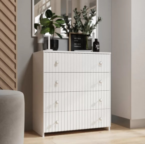 Комод 4 МДФ (4 ящика) МДФ (Фант) () Белый/Белая берёза в Тюмени - mebel-tymen.ru | фото