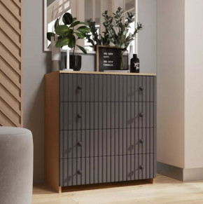 Комод 4 МДФ (4 ящика) МДФ (Фант) () Дуб золотистый/Графит(ф) в Тюмени - mebel-tymen.ru | фото