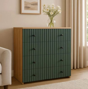 Комод 4 МДФ (4 ящика) МДФ (Фант) () Дуб золотистый/Изумрудное море в Тюмени - mebel-tymen.ru | фото