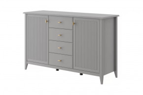 Комод 4 ящика + 2 двери Никеа Серый шифер/Лак Антрацит в Тюмени - mebel-tymen.ru | фото