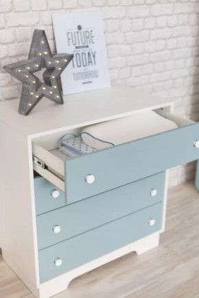 Комод 4 ящика "Облако" Белый/голубой в Тюмени - mebel-tymen.ru | фото