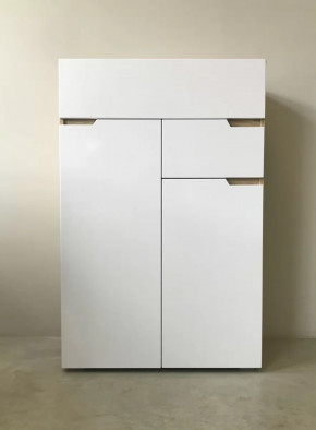 Комод 800 ТРИО Дуб Сонома светлый/Белый глянец в Тюмени - mebel-tymen.ru | фото