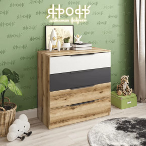 Комод Астема Дуб делано/Белое дерево/Графит Ярофф в Тюмени - mebel-tymen.ru | фото