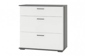 Комод ДАЛЛАС (ш900*г440*в900мм), ЛДСП Графит / Белый в Тюмени - mebel-tymen.ru | фото