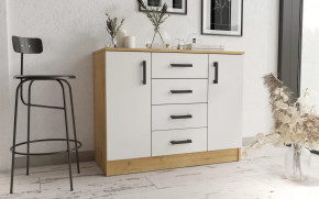 Комод к1000-2д Дуб вотан/Белый в Тюмени - mebel-tymen.ru | фото