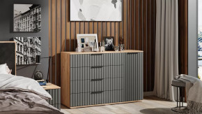 Комод  комбинированный «Хилтон» Дуб крафт золотой, графит матовый в Тюмени - mebel-tymen.ru | фото