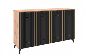 Комод Комодино ПМ-390.05, дуб вотан/черный софт в Тюмени - mebel-tymen.ru | фото