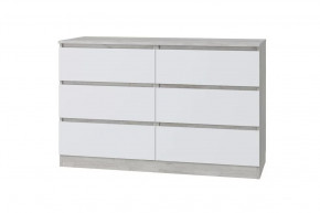 Комод Лори, 6 ящиков, 1202 мм, дуб серый/белый в Тюмени - mebel-tymen.ru | фото