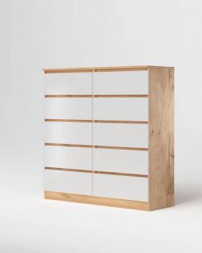 Комод Охта Лайт 1200.10/2 Дуб вотан/ Белый гладкий в Тюмени - mebel-tymen.ru | фото