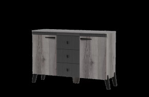 Комод "Ольга 3" Дуб Делано/ Лофт Сильвер Пэлас в Тюмени - mebel-tymen.ru | фото