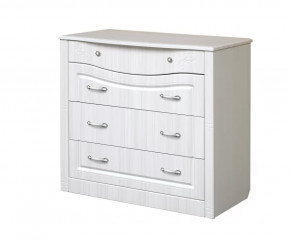 Комод с 4-мя ящиками "Ева-10" Рамух/Сандал белый в Тюмени - mebel-tymen.ru | фото