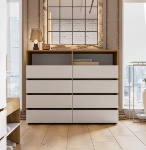 Комод с ящиками Абрау Дуб Золотой/Белый в Тюмени - mebel-tymen.ru | фото